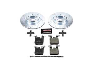 ES#3990178 - K6657 - Z23 Evolution Sport Brake Upgrade Kit - Rear - Includes Z23 Carbon-Fiber Ceramic Brake Pads, Drilled & Slotted Zinc Plated Rotors, and stainless-steel hardware - Power Stop - BMW