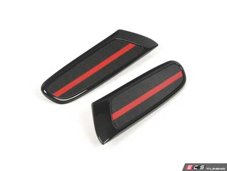 ES#4055661 - 51132466564 - Trim Cover Set With Pad - Carbon Fiber JCW - These insert into the the side scuttle turn signal light as a decor upgrade - Genuine MINI - MINI