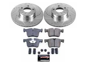 ES#3990057 - K6038 - Z23 Evolution Sport Brake Upgrade Kit - Front - Includes Z23 Carbon-Fiber Ceramic Brake Pads, Drilled & Slotted Zinc Plated Rotors, and stainless-steel hardware - Power Stop - BMW