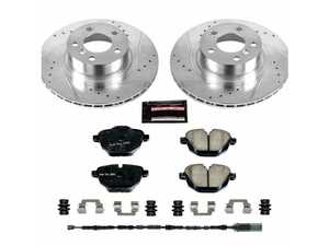 ES#3990059 - K6040 - Z23 Evolution Sport Brake Upgrade Kit - Rear - Includes Z23 Carbon-Fiber Ceramic Brake Pads, Drilled & Slotted Zinc Plated Rotors, and stainless-steel hardware - Power Stop - BMW