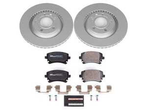 ES#3145504 - ESK4564 - Power Stop Euro-Stop Premium Rear Brake Kit (300mm) - An authentic OE-specification rear-wheel braking solution featuring European-sourced pads, high-carbon smooth Geomet coated rotors, and strict ECE-R90 certification. - Power Stop - Audi