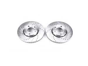 ES#3155112 - EBR430XPR - Front Cross Drilled & Slotted Evolution Brake Rotors - Pair (288x25) - Upgrade to a slotted / cross-drilled rotor for improved braking - Power Stop - Audi Volkswagen