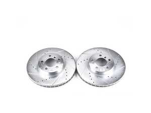 ES#3155196 - EBR632XPR - Evolution Tru-Cast Drilled And Slotted Rotor Pair - Front (332x30) - Performance rotors built to cool quickly and prevent corrosion for years of rough us and abuse. - Power Stop - BMW