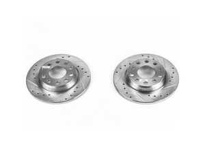 ES#3155236 - EBR656XPR -  Rear Cross Drilled & Slotted Brake Rotors - Pair (255x12) - Upgrade to a slotted / cross-drilled rotor for improved braking - Power Stop - Audi