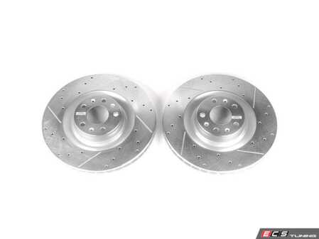 ES#3155308 - EBR824XPR - Front Cross-Drilled and Slotted Evolution Rotors - Pair (360x34) - Zinc coated performance rotors - Power Stop - Volkswagen