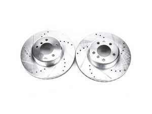 ES#3155361 - EBR870XPR - Evolution Tru-Cast Drilled And Slotted Rotor Pair - Front (324x30) - Performance rotors built to cool quickly and prevent corrosion for years of rough us and abuse. - Power Stop - BMW
