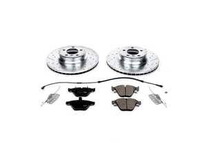 ES#3156408 - K2054 - Z23 Evolution Sport Brake Kit - Front - Includes drilled and slotted rotors, carbon fiber infused ceramic brake pads, and all new premium hardware. - Power Stop - BMW