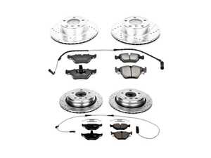 ES#3156612 - K2747 - Z23 Evolution Sport Brake Kit - Front and Rear - Includes drilled and slotted rotors, carbon fiber infused ceramic brake pads, and all new premium hardware. - Power Stop - BMW