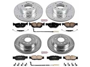 ES#3156896 - K4102 - Z23 Evolution Sport Brake Kit - Front and Rear - Includes drilled and slotted rotors, carbon fiber infused ceramic brake pads, and all new premium hardware. - Power Stop - BMW
