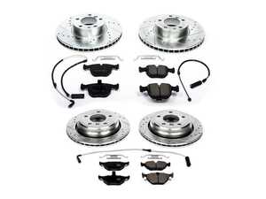 ES#3157105 - K505 - Z23 Evolution Sport Brake Kit - Front and Rear - Includes drilled and slotted rotors, carbon fiber infused ceramic brake pads, and all new premium hardware. - Power Stop - BMW