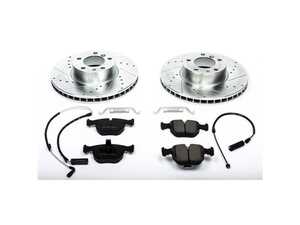 ES#3157109 - K508 - Z23 Evolution Sport Brake Kit - Front - Includes drilled and slotted rotors, carbon fiber infused ceramic brake pads, and all new premium hardware. - Power Stop - BMW