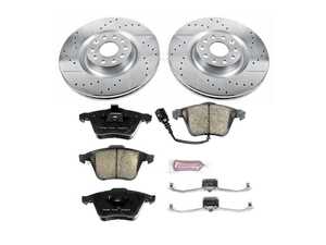 ES#3157231 - K5425 - Power Stop Z23 Evolution Sport Front Brake Kit (345mm) - A performance front axle upgrade featuring drilled & slotted rotors and low-dust carbon-fiber ceramic pads. - Power Stop - Volkswagen