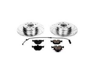 ES#3157338 - K5711 - Z23 Evolution Sport Brake Kit - Rear - Includes drilled and slotted rotors, carbon fiber infused ceramic break pads, and all new premium hardware. - Power Stop - BMW