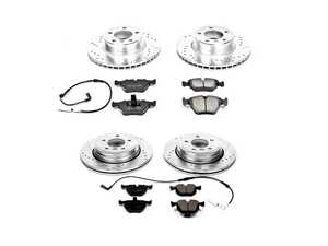 ES#3157362 - K5764 - Z23 Evolution Sport Brake Kit - Front and Rear - Includes drilled and slotted rotors, carbon fiber infused ceramic brake pads, and all new premium hardware. - Power Stop - BMW
