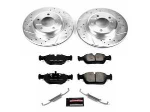 ES#3157874 - K868 - Z23 Evolution Sport Brake Kit - Front - Includes drilled and slotted rotors, carbon fiber infused ceramic brake pads, and all new premium hardware. - Power Stop - BMW