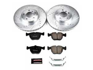 ES#3157881 - K879 - Z23 Evolution Sport Brake Kit - Front - Includes drilled and slotted rotors, carbon fiber infused ceramic brake pads, and all new premium hardware. - Power Stop - BMW