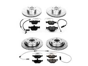 ES#3157906 - K946 - Z23 Evolution Sport Brake Kit - Front and Rear - Includes drilled and slotted rotors, carbon fiber infused ceramic brake pads, and all new premium hardware. - Power Stop - BMW