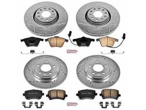 ES#3194876 - k4065KT - Z23 Evolution Sport Front & Rear Brake Service Kit - Includes Evolution Tru-Cast Drilled & Slotted rotors paired with Evolution Sport Pads - Power Stop - Audi