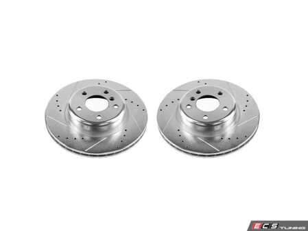 ES#3477499 - EBR1234XPR - Evolution Tru-Cast Drilled And Slotted Rotor Pair - Front (330x24) - Performance rotors built to cool quickly and prevent corrosion for years of rough us and abuse. - Power Stop - BMW