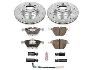 ES#3477713 - K2054-26 - Z26 Street Warrior Brake Kit - Front - Includes performance drilled and slotted rotors and Power Stop's Extreme Carbon-Fiber Ceramic pads. - Power Stop - BMW