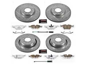 ES#3477717 - K2841-26 - Z26 Street Warrior Brake Kit  - Front and Rear - Includes performance drilled and slotted rotors and Power Stop's Extreme Carbon-Fiber Ceramic pads. - Power Stop - BMW