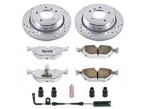 ES#3477724 - K3126-26 - Z26 Street Warrior Brake Kit - Rear - Includes performance drilled and slotted rotors and Power Stop's Extreme Carbon-Fiber Ceramic pads. - Power Stop - BMW