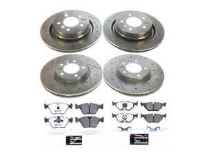 ES#3477730 - K4229-26 - Z26 Street Warrior Brake Kit - Front and Rear - Includes performance drilled and slotted rotors and Power Stop's Extreme Carbon-Fiber Ceramic pads. - Power Stop - BMW