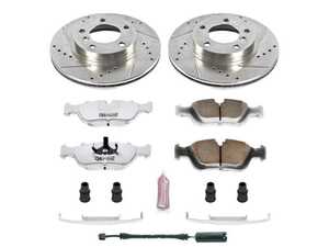 ES#3477732 - K496-26 - Z26 Street Warrior Brake Kit - Front - Includes performance drilled and slotted rotors and Power Stop's Extreme Carbon-Fiber Ceramic pads. - Power Stop - BMW
