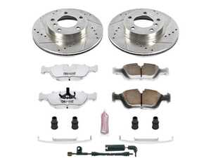 ES#3477733 - K497-26 - Z26 Street Warrior Brake Kit - Front - Includes performance drilled and slotted rotors and Power Stop's Extreme Carbon-Fiber Ceramic pads. - Power Stop - BMW