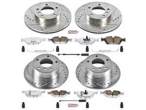 ES#3477736 - K500-26 - Z26 Street Warrior Brake Kit - Front and Rear - Includes performance drilled and slotted rotors and Power Stop's Extreme Carbon-Fiber Ceramic pads. - Power Stop - BMW