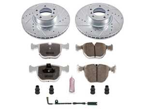 ES#3477741 - K508-26 - Z26 Street Warrior Brake Kit - Front - Includes performance drilled and slotted rotors and Power Stop's Extreme Carbon-Fiber Ceramic pads. - Power Stop - BMW