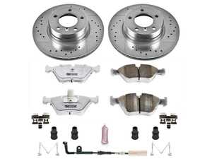 ES#3477744 - K5156-26 - Z26 Street Warrior Brake Kit - Front - Includes performance drilled and slotted rotors and Power Stop's Extreme Carbon-Fiber Ceramic pads. - Power Stop - BMW
