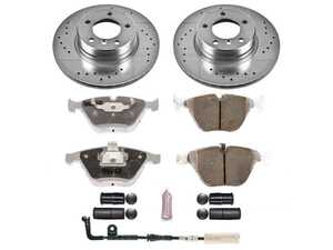 ES#3477745 - K5280-26 - Z26 Street Warrior Brake Kit - Front - Includes performance drilled and slotted rotors and Power Stop's Extreme Carbon-Fiber Ceramic pads. - Power Stop - BMW