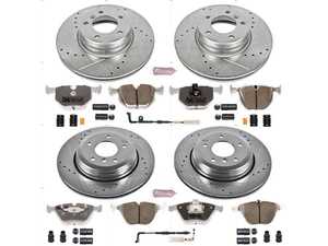 ES#3477748 - K5360-26 - Z26 Street Warrior Brake Kit - Front and Rear - Includes performance drilled and slotted rotors and Power Stop's Extreme Carbon-Fiber Ceramic pads. - Power Stop - BMW
