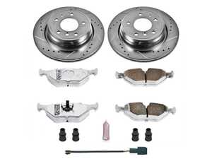 ES#3477754 - K557-26 - Z26 Street Warrior Brake Kit - Rear - Includes performance drilled and slotted rotors and Power Stop's Extreme Carbon-Fiber Ceramic pads. - Power Stop - BMW