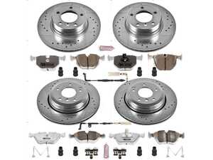 ES#3477768 - K5764-26 - Z26 Street Warrior Brake Kit - Front and Rear - Includes performance drilled and slotted rotors and Power Stop's Extreme Carbon-Fiber Ceramic pads. - Power Stop - BMW