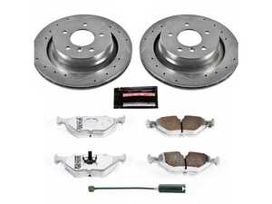 ES#3477770 - K581-26 - Z26 Street Warrior Brake Kit - Rear - Includes performance drilled and slotted rotors and Power Stop's Extreme Carbon-Fiber Ceramic pads. - Power Stop - BMW