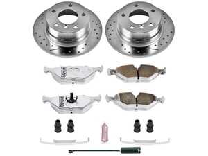 ES#3477775 - K593-26 - Z26 Street Warrior Brake Kit - Rear - Includes performance drilled and slotted rotors and Power Stop's Extreme Carbon-Fiber Ceramic pads. - Power Stop - BMW