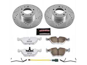 ES#3477787 - K7331-26 - Z26 Street Warrior Brake Kit - Front - Includes performance drilled and slotted rotors and Power Stop's Extreme Carbon-Fiber Ceramic pads. - Power Stop - BMW