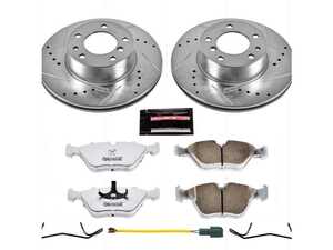 ES#3477788 - K7334-26 - Z26 Street Warrior Brake Kit - Front - Includes performance drilled and slotted rotors and Power Stop's Extreme Carbon-Fiber Ceramic pads. - Power Stop - BMW