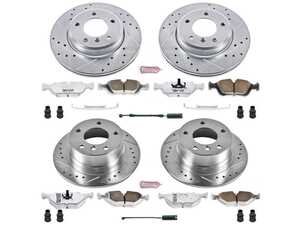 ES#3477794 - K870-26 - Z26 Street Warrior Brake Kit - Front and Rear - Includes performance drilled and slotted rotors and Power Stop's Extreme Carbon-Fiber Ceramic pads. - Power Stop - BMW