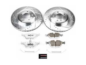 ES#3477800 - K928-26 - Z26 Street Warrior Brake Kit - Front - Includes performance drilled and slotted rotors and Power Stop's Extreme Carbon-Fiber Ceramic pads. - Power Stop - BMW
