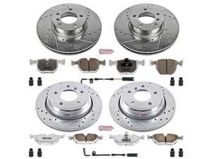 ES#3477805 - K946-26 - Z26 Street Warrior Brake Kit - Front and Rear - Includes performance drilled and slotted rotors and Power Stop's Extreme Carbon-Fiber Ceramic pads. - Power Stop - BMW