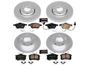 ES#3988837 - CRK2800 - Power Stop Z23 Evolution Sport Coated Front & Rear Brake Kit (288mm/244mm) - A premium complete 4-wheel upgrade featuring high-carbon smooth Geomet coated rotors and low-dust carbon-fiber ceramic pads. - Power Stop - Volkswagen