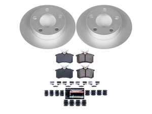 ES#3989057 - CRK585 - Power Stop Z23 Evolution Sport Coated Rear Brake Kit (244mm) - A premium rear axle upgrade featuring high-carbon smooth Geomet coated rotors and low-dust carbon-fiber ceramic pads. - Power Stop - Volkswagen