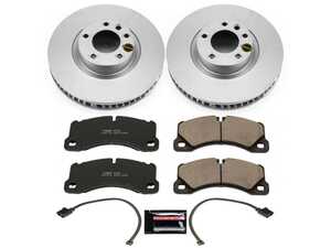 ES#3989077 - CRK6042 - Power Stop Z23 Evolution Sport Coated Front Brake Kit (360mm) - A complete front-wheel daily-driver upgrade featuring high-carbon smooth Geomet coated rotors and low-dust carbon-fiber ceramic pads. - Power Stop - Volkswagen Porsche