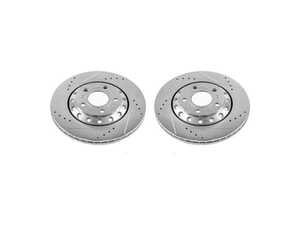 ES#3989378 - EBR1010XPR - Evolution Rear Cross Drilled & Slotted Brake Rotors - Pair  - Zinc coated performance rotors - Power Stop - Volkswagen