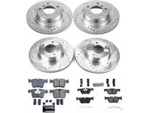 ES#3990198 - K6744 - Z23 Evolution Brake Kit - Front and Rear - For the enthusiast who wants more "bite" without sacrificing comfort, this kit replaces your stock components with a matched set of high-performance rotors and carbon-fiber ceramic pads. - Power Stop - BMW