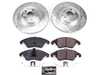 ES#3990225 - K6893 - Power Stop Z23 Evolution Sport Front Brake Kit (344mm) - A premium front-axle performance upgrade package featuring precision cross-drilled & slotted zinc-plated rotors, low-dust carbon-fiber ceramic pads, and a matching replacement electronic wear sensor. - Power Stop - Mercedes Benz