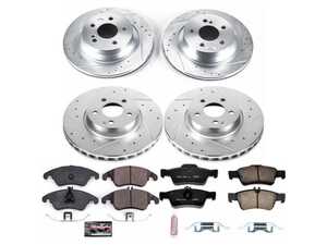 ES#3990376 - K7616 - Front & Rear Brake Service Kit - Featuring Power Stop Rotors, and pads - Power Stop - Mercedes Benz